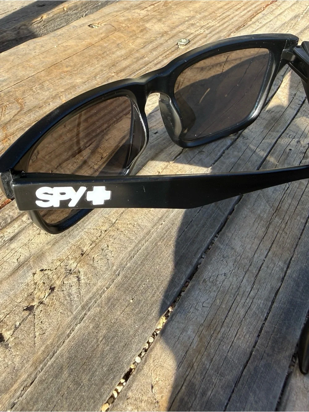 SPY Matte Black Sunglasses with Blue Polarized Lenses